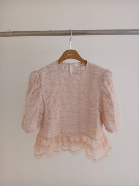 FEMME韓國直郵實拍女裝新款休閑時尚人氣熱賣襯衫蕾絲衫蕾絲FEMME襯衫/蕾絲衫圖色2