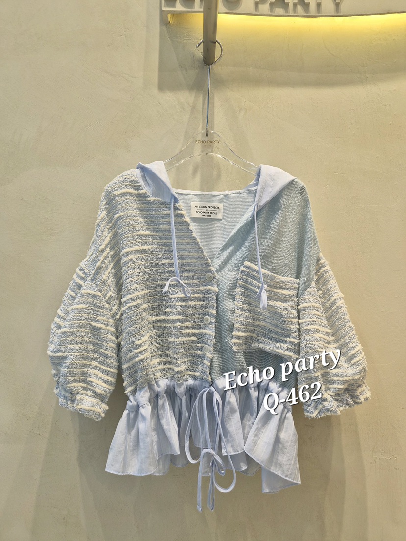 ECHOPARTY韓國直郵實拍女士新品休閑時尚襯衫蕾絲衫連帽衫ECHOPARTY襯衫/蕾絲衫圖色2