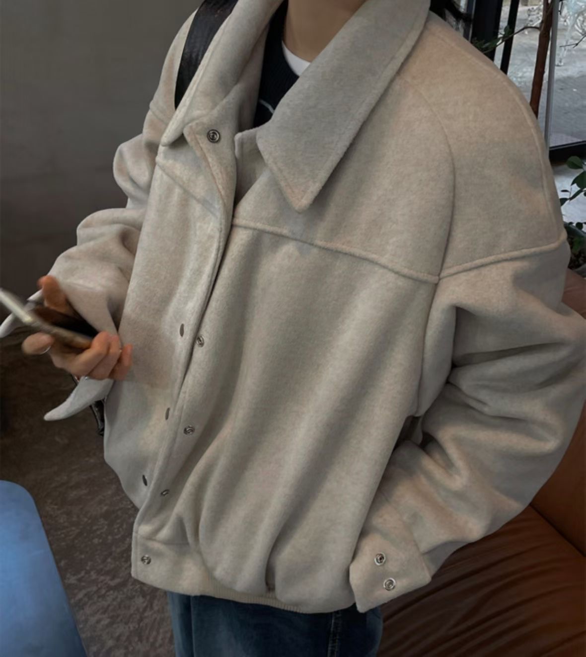 BUSTLING韓國代購女裝新款職業休閑推薦人氣熱賣夾克羊毛BUSTLING夾克