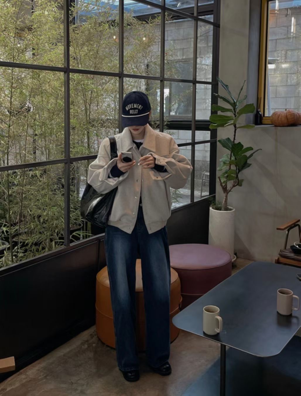 BUSTLING韓國代購女裝新款職業休閑推薦人氣熱賣夾克羊毛BUSTLING夾克