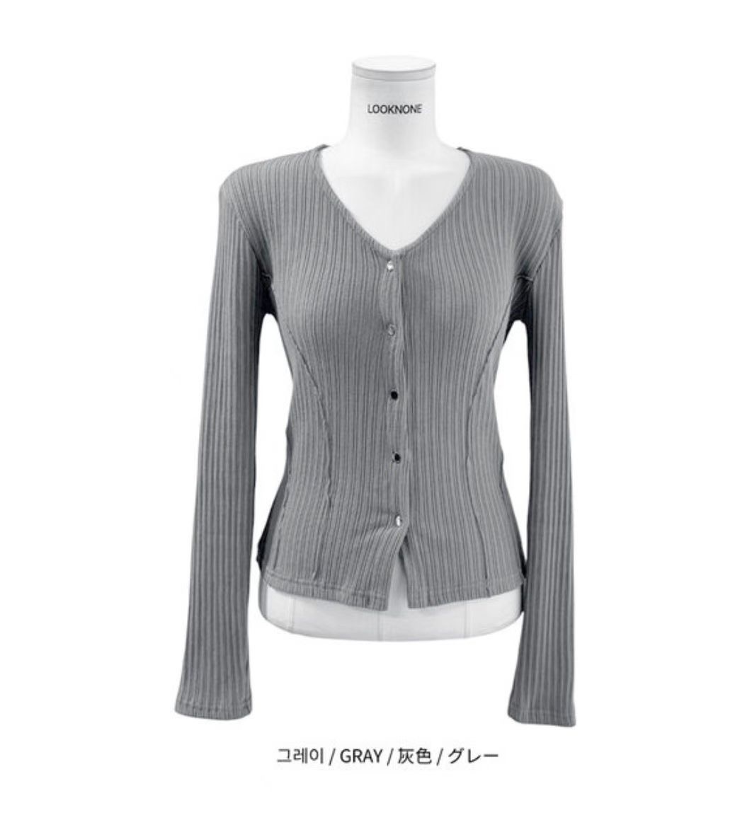 BUSTLING韓國代購女士新款人氣職業推薦熱賣針織衫開衫羅紋BUSTLING針織衫圖色2