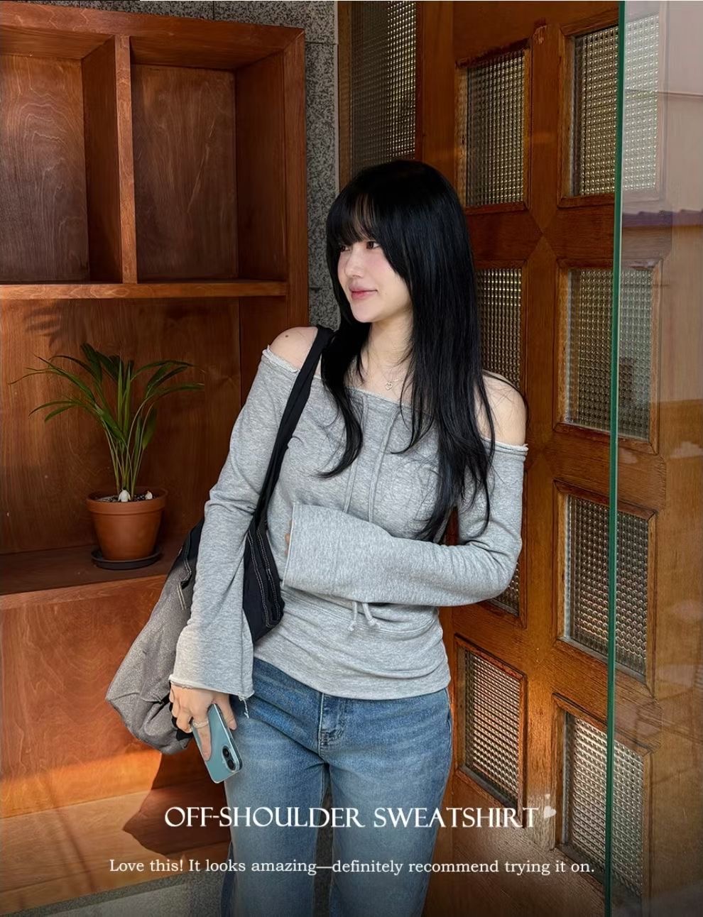 BUSTLING韓國直郵實拍女士新款人氣休閑26春夏時尚長袖T恤BUSTLING長袖T恤圖色1