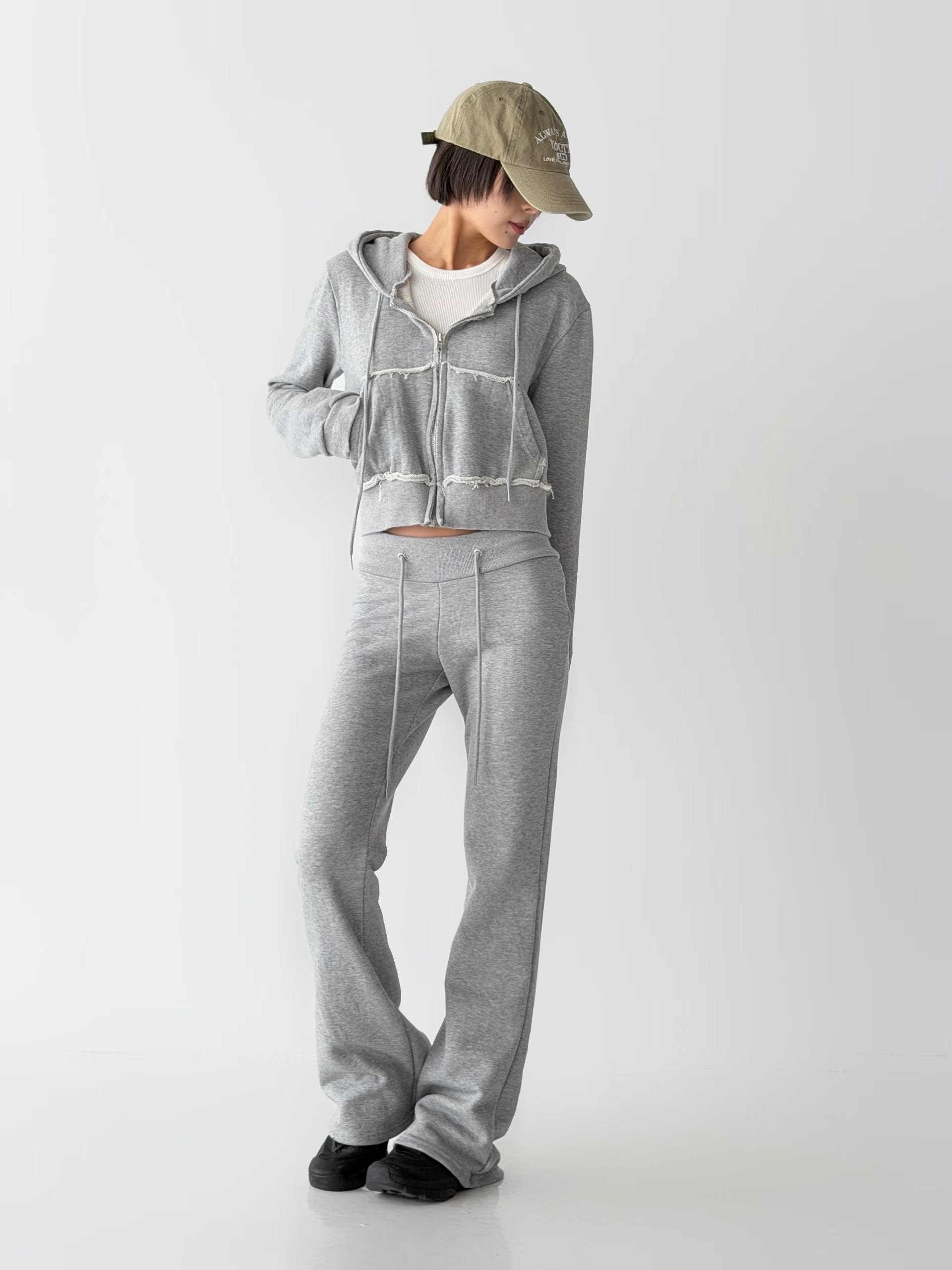 BUSTLING韓國代購女裝新品熱賣推薦休閑夾克連帽衫水洗拉鏈BUSTLING夾克