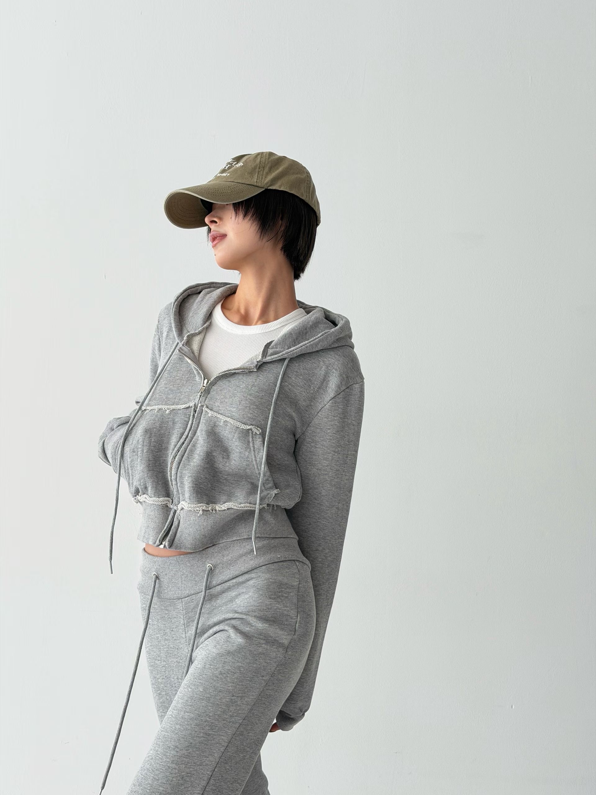 BUSTLING韓國代購女裝新品熱賣推薦休閑夾克連帽衫水洗拉鏈BUSTLING夾克圖色2