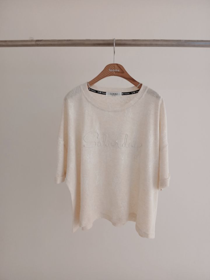 FEMME韓國東大門直郵女士新品職業26春夏熱賣人氣休閑T恤FEMMET恤圖色2