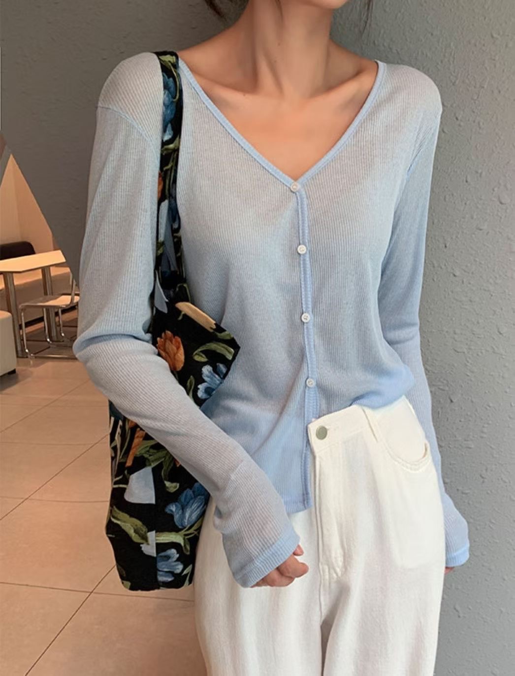 BUSTLING韓國直郵實拍女裝新款26春夏針織衫不含內搭羊毛衫BUSTLING針織衫圖色1