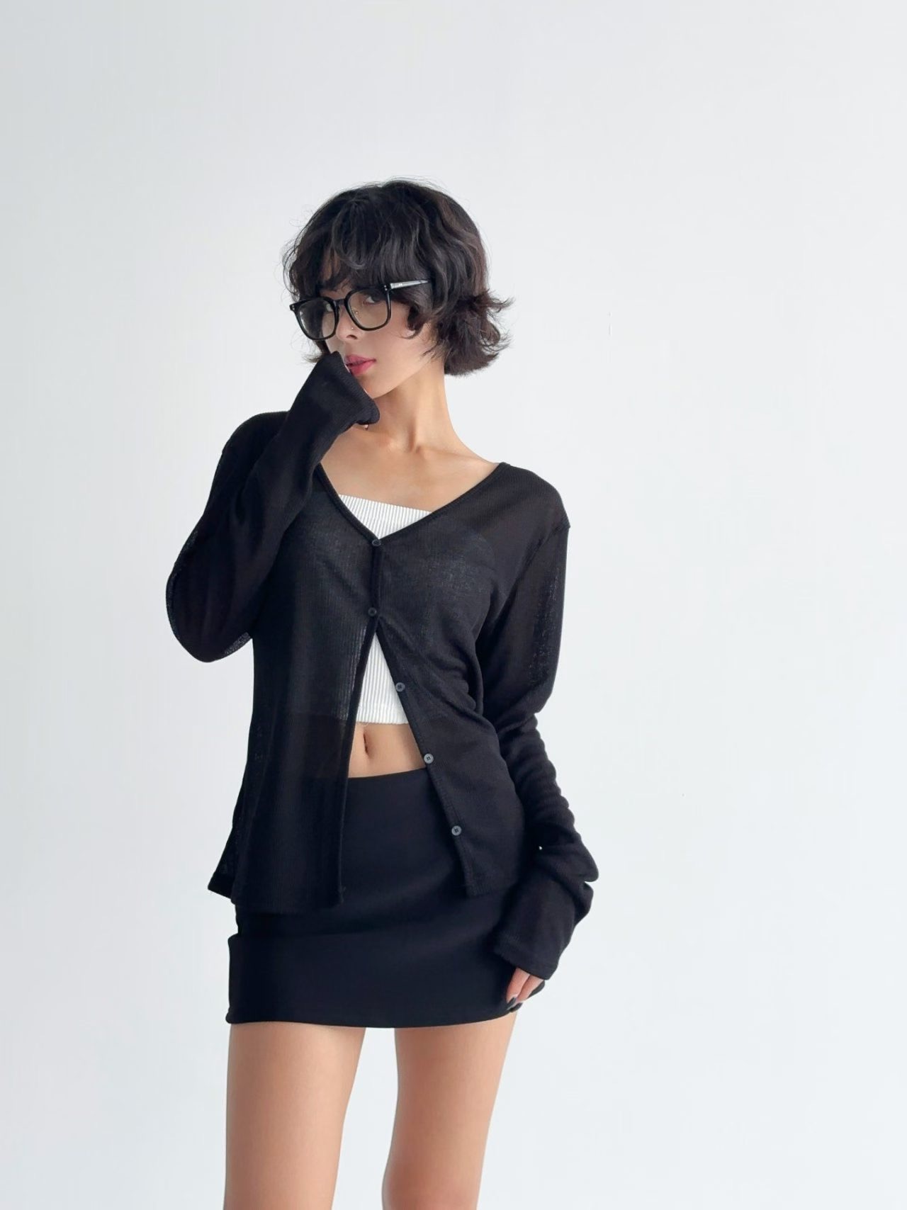 BUSTLING韓國直郵實拍女裝新款26春夏針織衫不含內搭羊毛衫BUSTLING針織衫圖色2