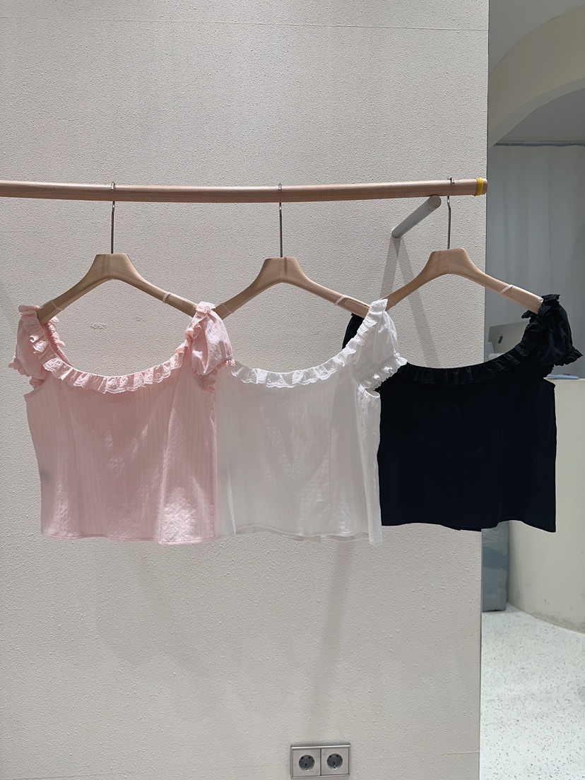 MARKE-P韓國代購女裝新款26春夏休閑熱賣襯衫蕾絲衫泡泡袖MARKE-P襯衫/蕾絲衫