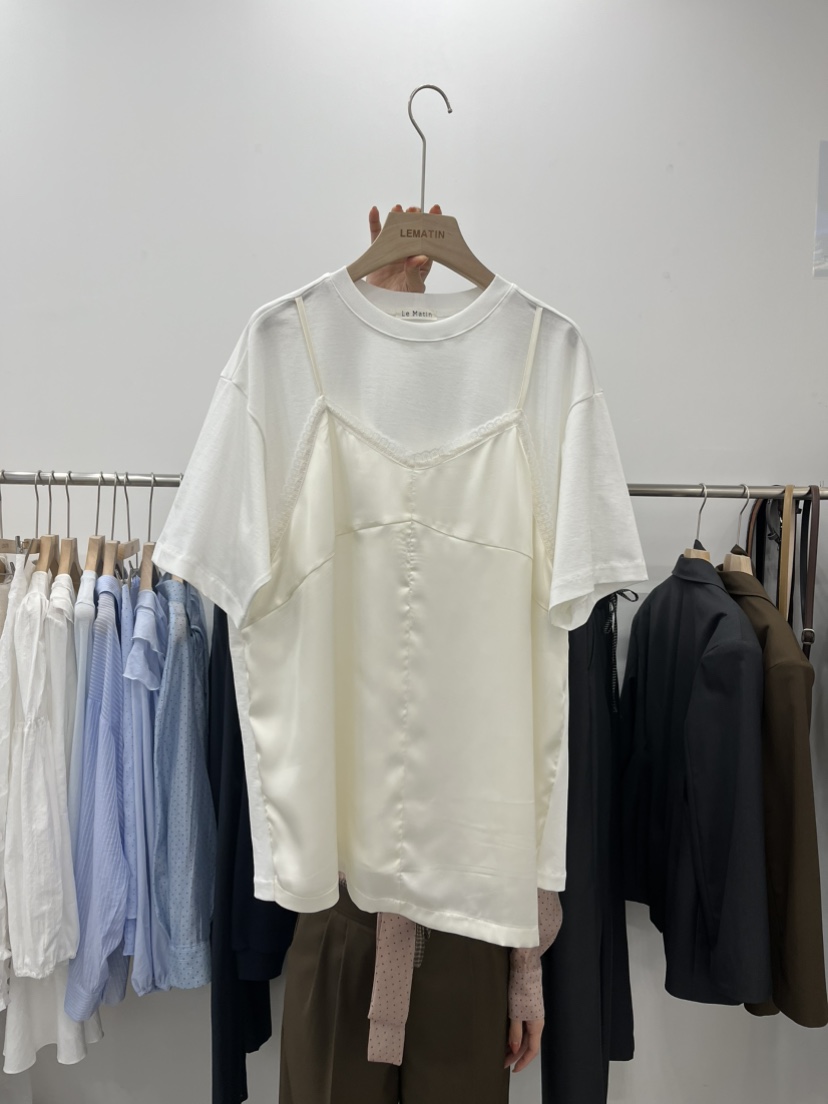 LEMATIN韓國東大門直郵女士新款職業熱賣26春夏人氣T恤緞面LEMATINT恤圖色3