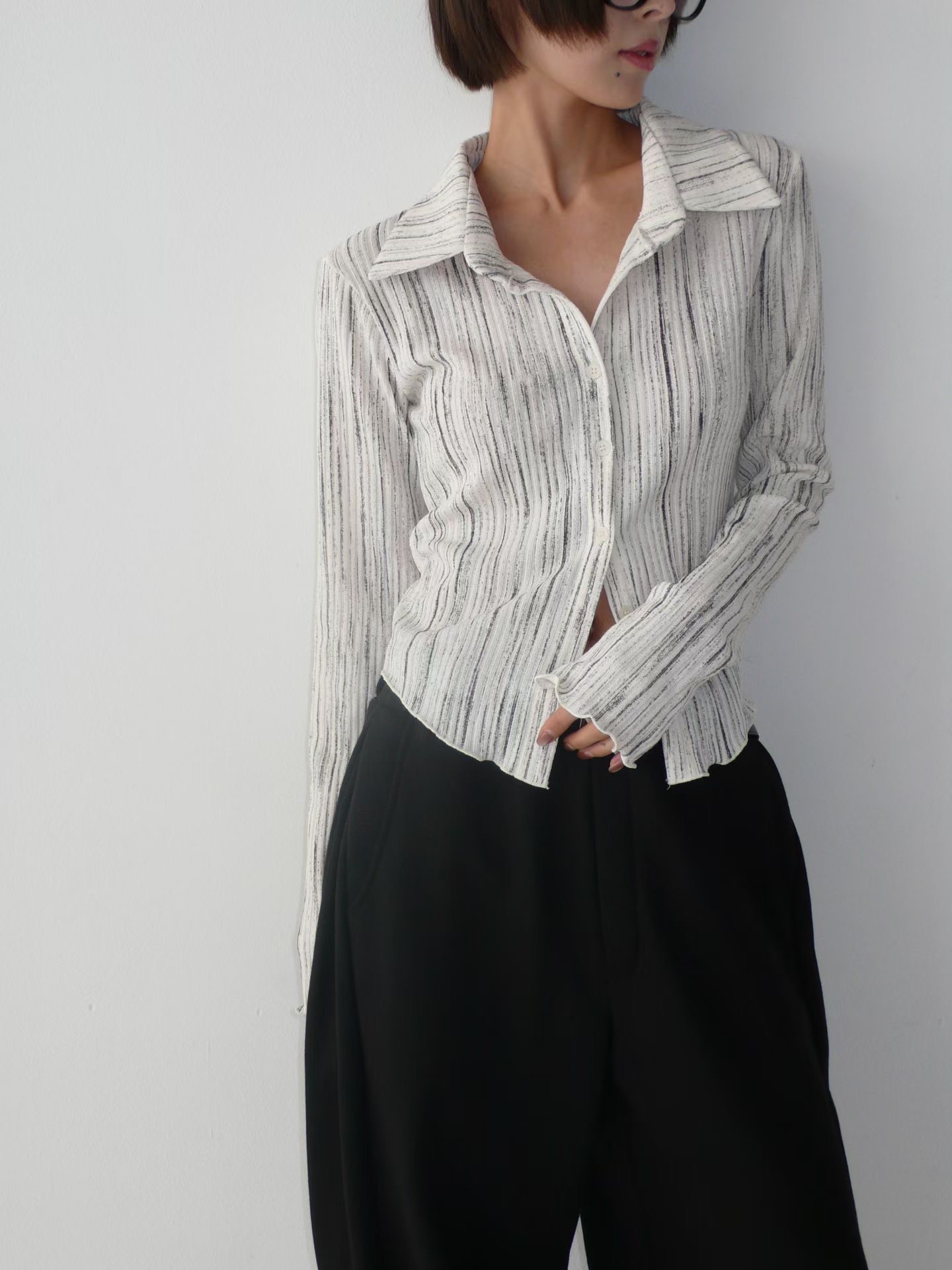 BUSTLING韓國東大門直郵女士新款人氣熱賣休閑襯衫蕾絲衫BUSTLING襯衫/蕾絲衫圖色1