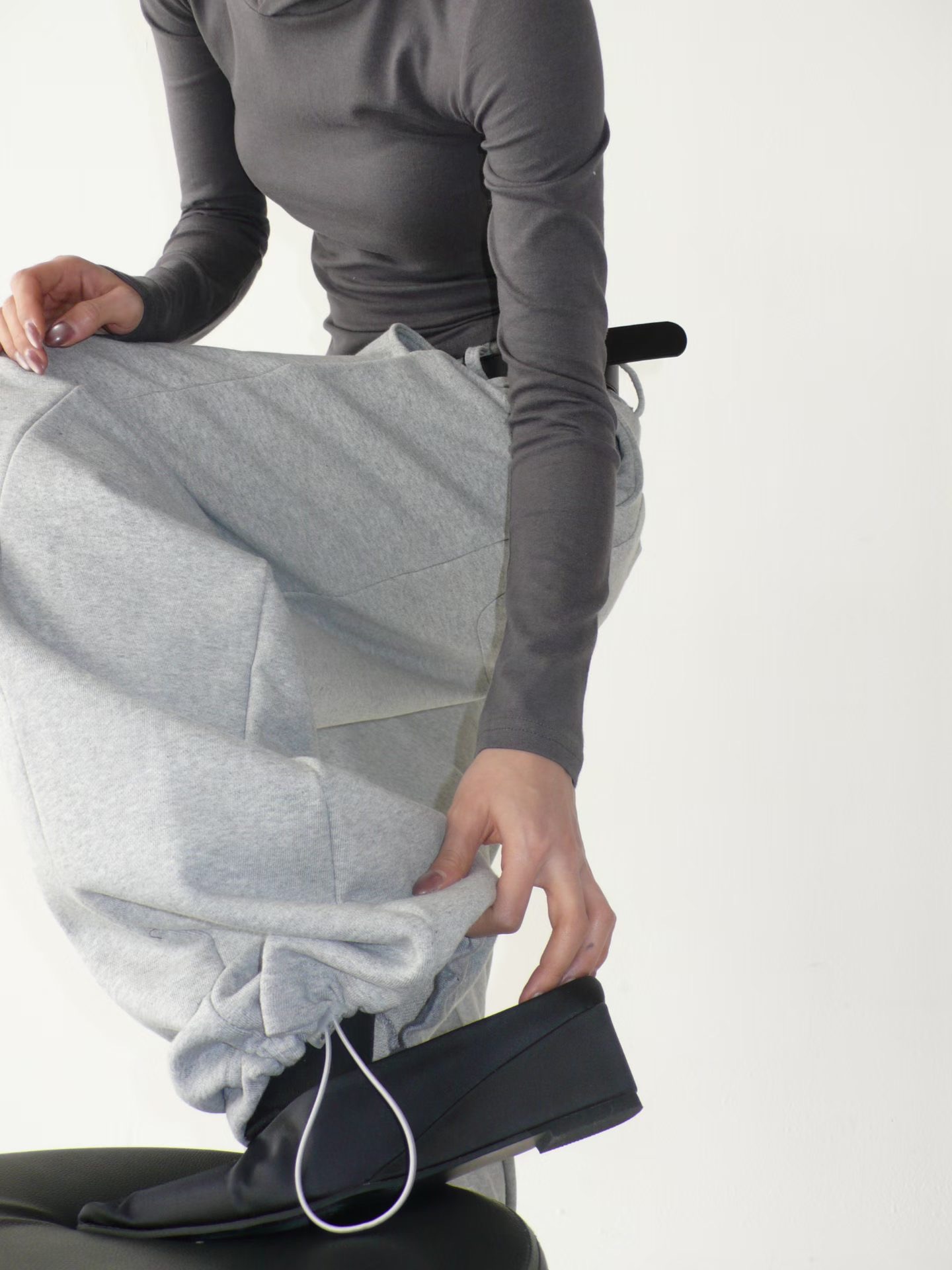 BUSTLING韓國東大門直郵女裝新款26春夏人氣休閑褲含腰帶BUSTLING休閑褲