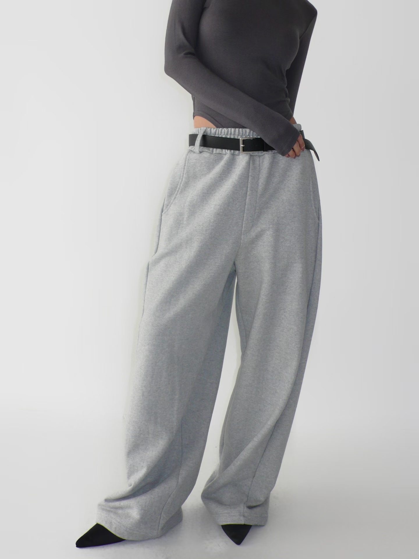 BUSTLING韓國東大門直郵女裝新款26春夏人氣休閑褲含腰帶BUSTLING休閑褲圖色2