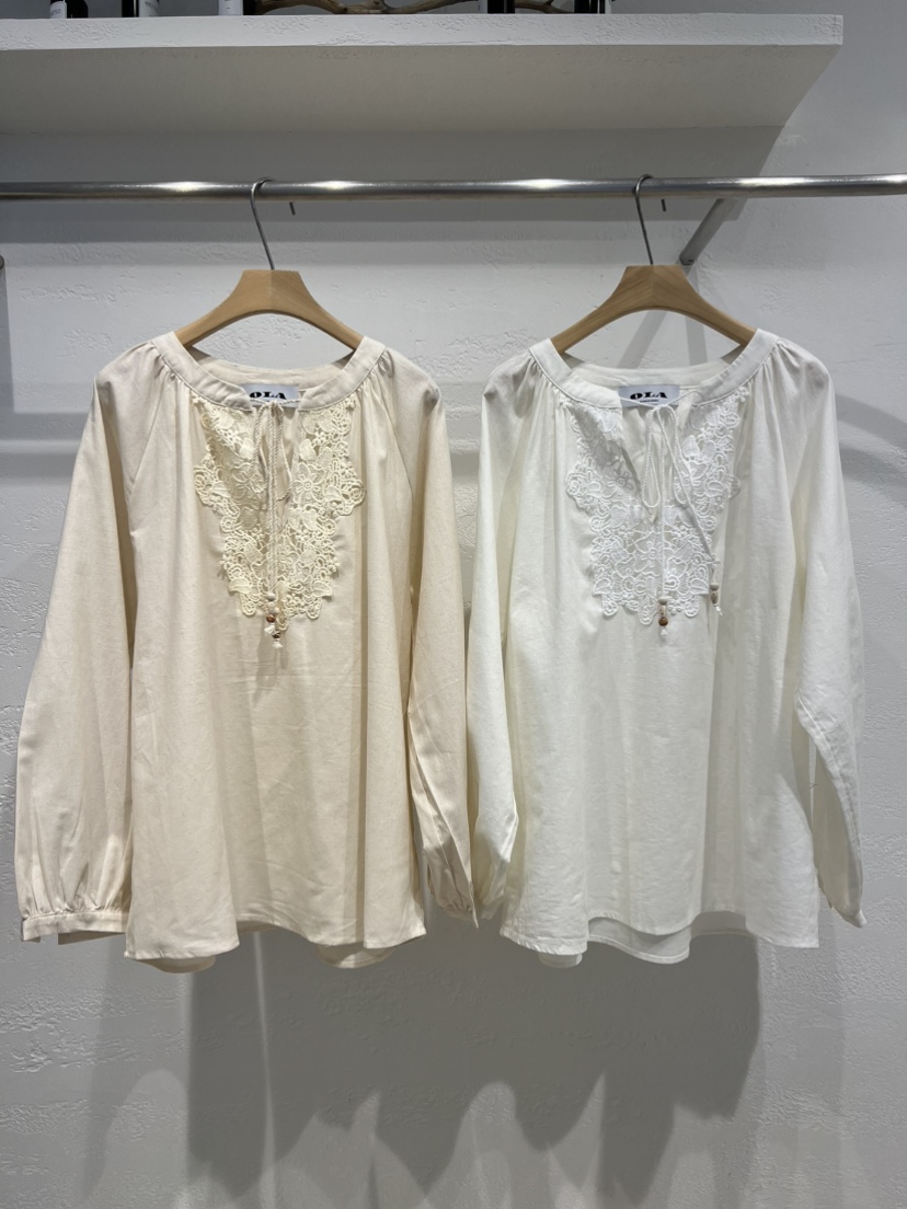 OLA韓國代購女裝新款休閑推薦26春夏熱賣人氣時尚襯衫蕾絲衫mellor/OLA襯衫/蕾絲衫