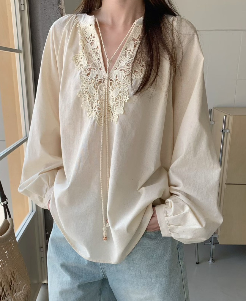 OLA韓國代購女裝新款休閑推薦26春夏熱賣人氣時尚襯衫蕾絲衫mellor/OLA襯衫/蕾絲衫