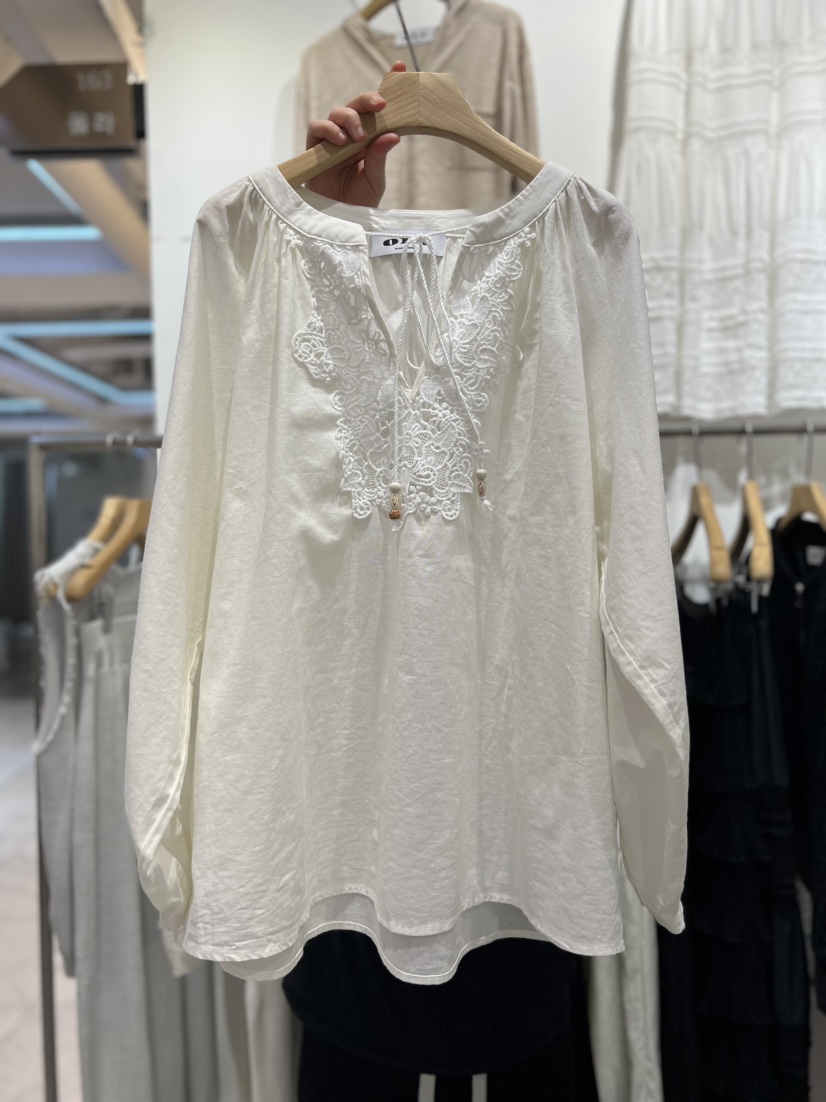 OLA韓國代購女裝新款休閑推薦26春夏熱賣人氣時尚襯衫蕾絲衫mellor/OLA襯衫/蕾絲衫圖色2