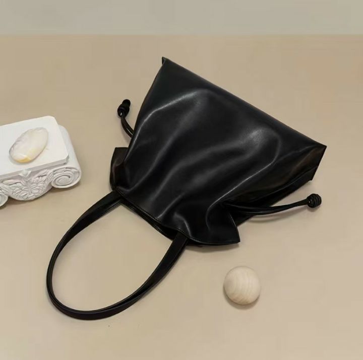 TROUVAILLE韓國代購女裝新品職業時尚單肩斜跨包牛皮褶皺TROUVAILLE單肩/斜跨包圖色2