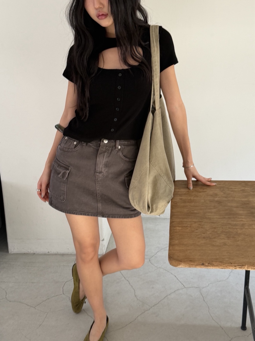 SUNDER MARKET韓國代購女士新款26春夏職業熱賣人氣T恤紐扣SUNDER MARKETT恤