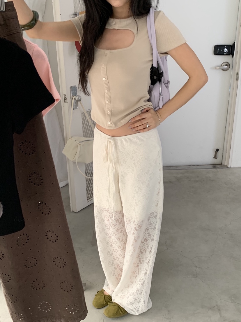 SUNDER MARKET韓國代購女士新款26春夏職業熱賣人氣T恤紐扣SUNDER MARKETT恤