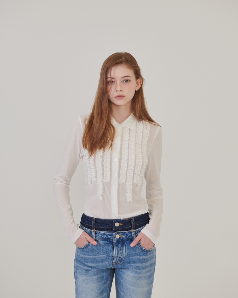 STAGE韓國東大門代購女士新款熱賣職業人氣時尚襯衫蕾絲衫STAGE襯衫/蕾絲衫