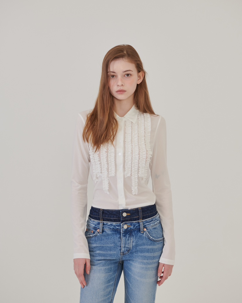 STAGE韓國東大門代購女士新款熱賣職業人氣時尚襯衫蕾絲衫STAGE襯衫/蕾絲衫