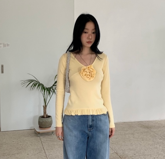 SUNDER MARKET韓國直郵實拍女士新品休閑人氣26春夏長袖T恤SUNDER MARKET長袖T恤圖色4