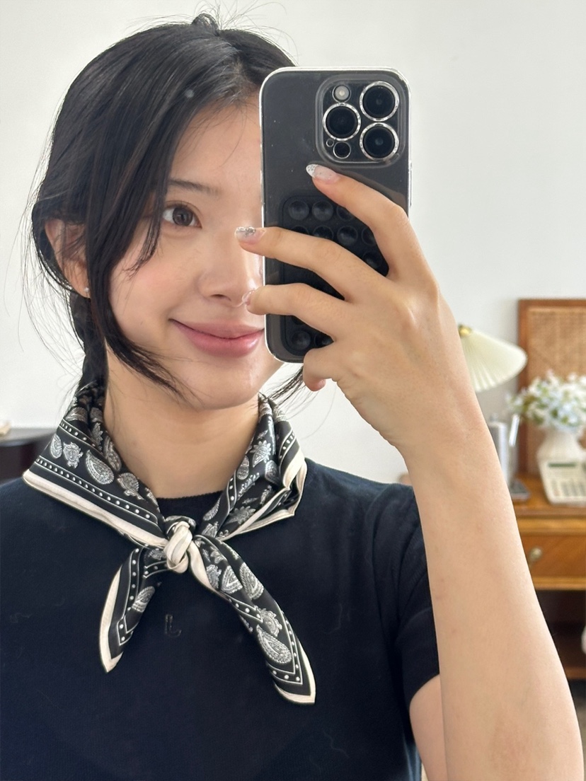 NICEALICE韓國直郵女裝新品職業休閑人氣圍巾披肩絲綢圍巾NICEALICE圍巾/披肩圖色1