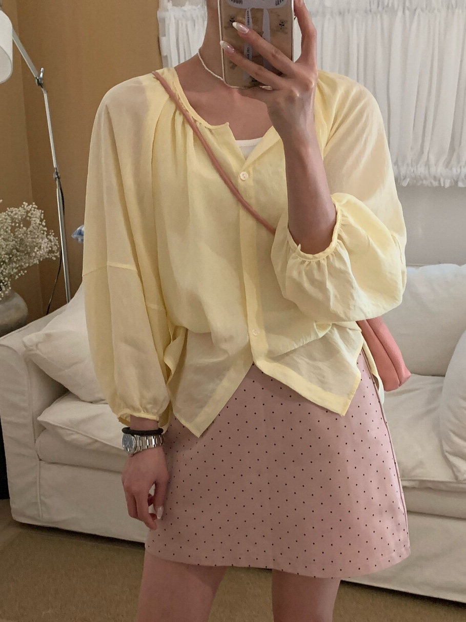 OLA韓國東大門代購女士新款26春夏休閑襯衫蕾絲衫不含吊帶mellor/OLA襯衫/蕾絲衫