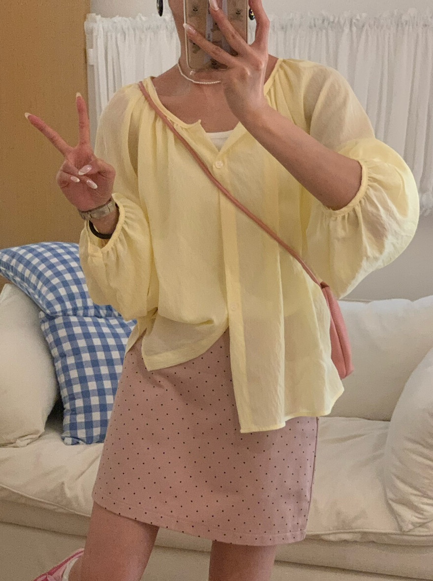 OLA韓國東大門代購女士新款26春夏休閑襯衫蕾絲衫不含吊帶mellor/OLA襯衫/蕾絲衫