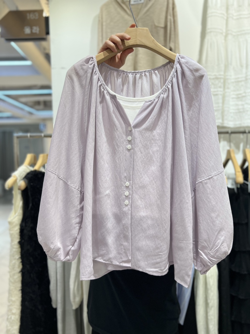 OLA韓國東大門代購女士新款26春夏休閑襯衫蕾絲衫不含吊帶mellor/OLA襯衫/蕾絲衫圖色1