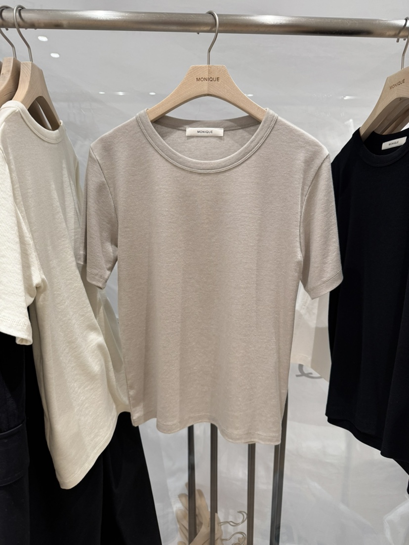 MONIQUE韓國東大門代購女士新品推薦熱賣26春夏職業T恤羅紋MONIQUET恤圖色2