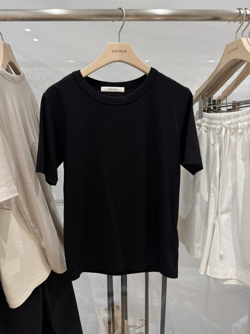 MONIQUE韓國東大門代購女士新品推薦熱賣26春夏職業T恤羅紋MONIQUET恤圖色3