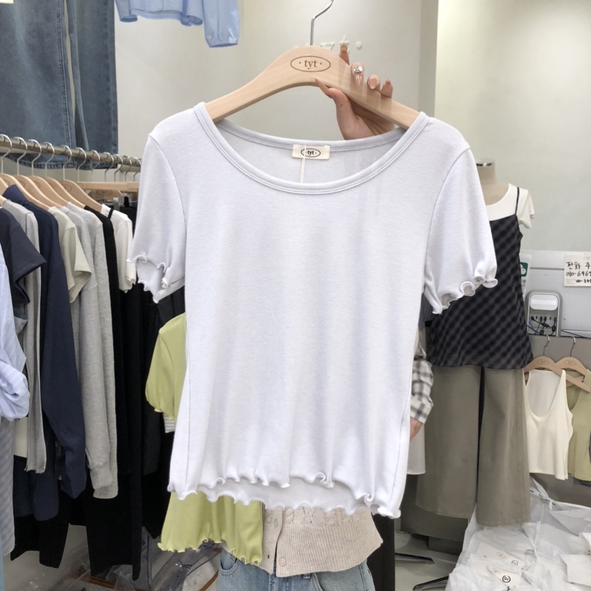 TAKE YOUE TIME韓國直郵女裝新品熱賣26春夏推薦職業T恤TAKE YOUE TIMET恤圖色1