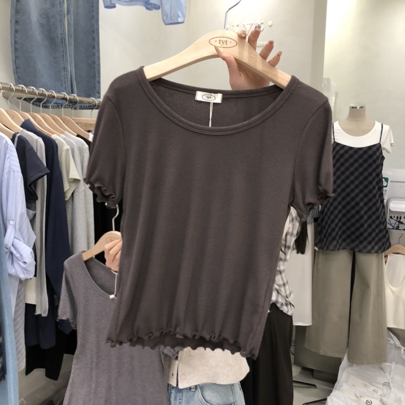 TAKE YOUE TIME韓國直郵女裝新品熱賣26春夏推薦職業T恤TAKE YOUE TIMET恤圖色3