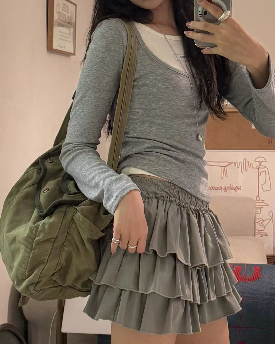 ANAG東大門代購女裝新款推薦熱賣時尚休閑人氣26春夏裙褲anag/OPENING TITLE裙褲