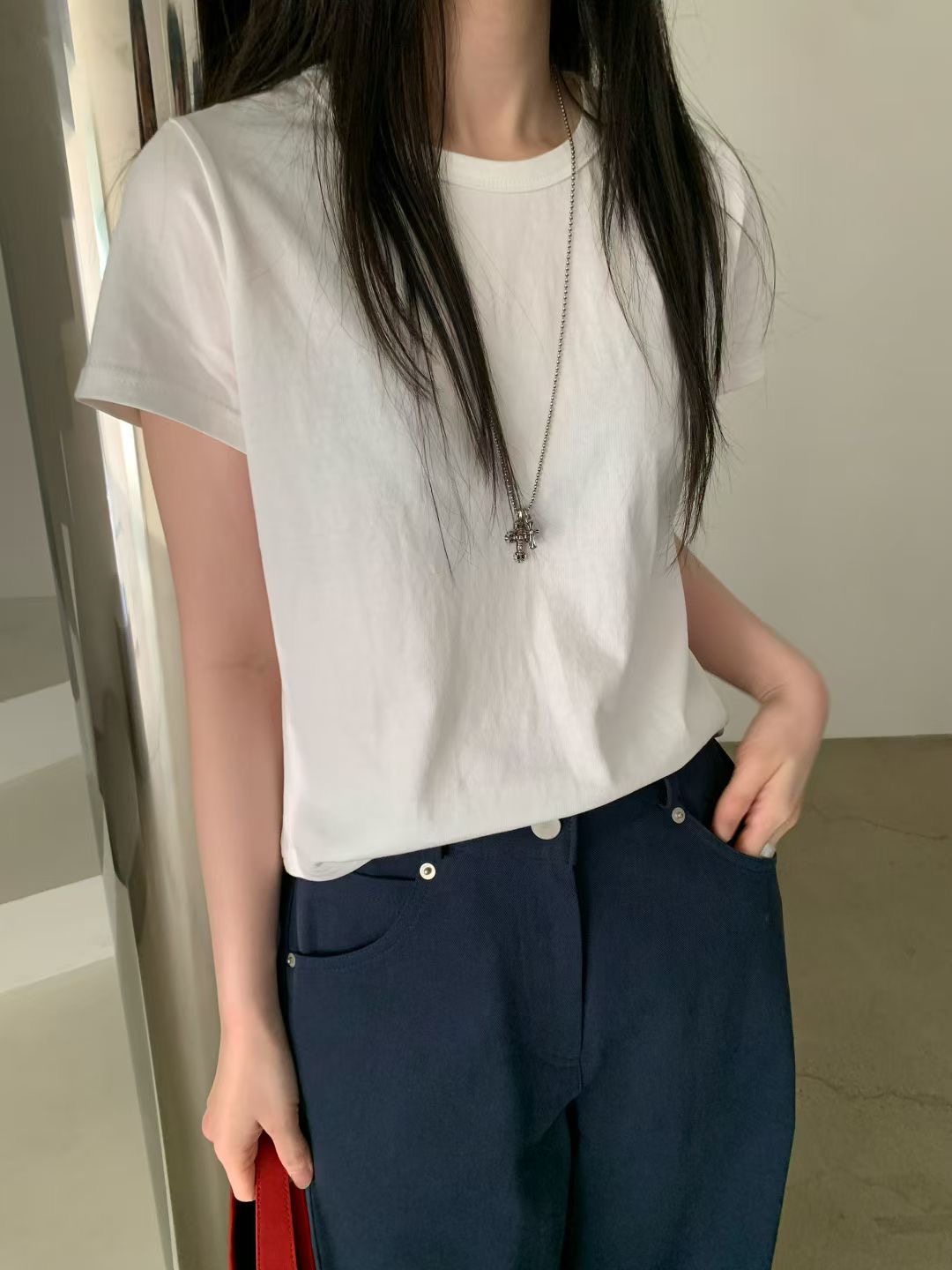 NEARAND韓國直郵女士新款26春夏休閑熱賣人氣T恤不含配飾NEARANDT恤圖色2