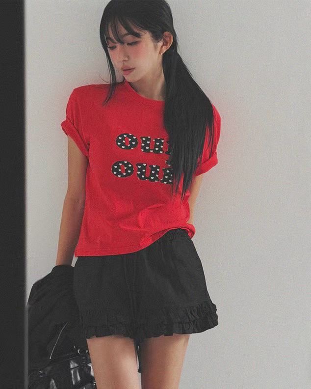 ANAG韓國直郵女裝新款26春夏休閑時尚真品短褲荷葉邊水洗anag/OPENING TITLE短褲