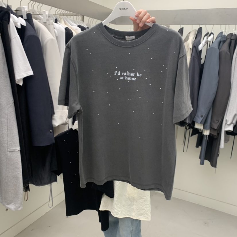 NUTPLAN東大門直郵女士新品人氣時尚熱賣職業休閑T恤皮革NUTPLANT恤圖色1