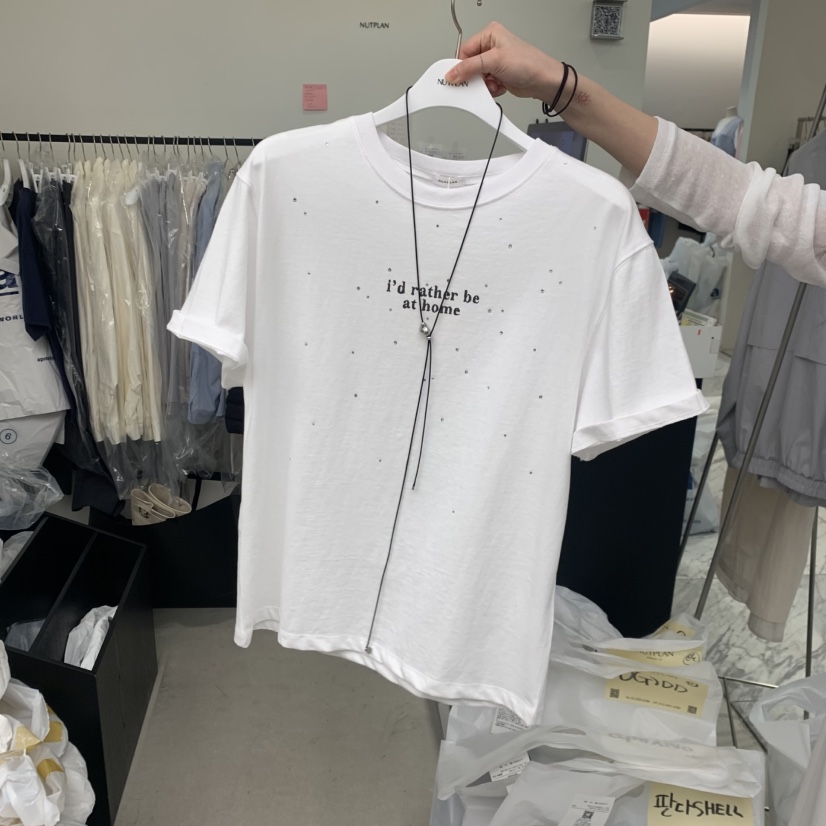 NUTPLAN東大門直郵女士新品人氣時尚熱賣職業休閑T恤皮革NUTPLANT恤圖色3