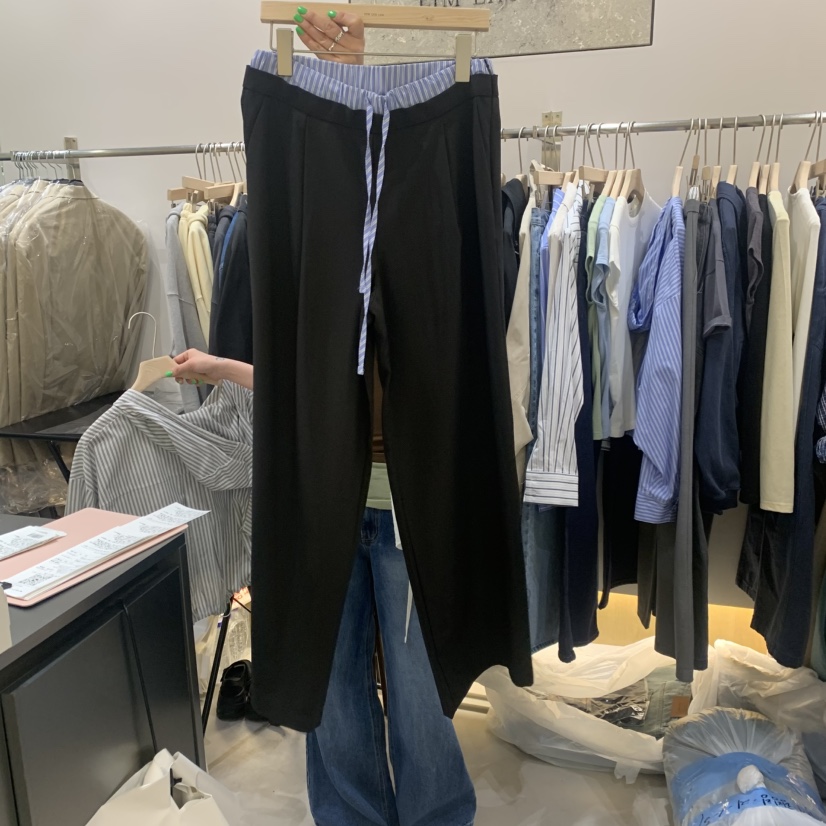 LIMLIMLIM韓國直郵女士新品26春夏真品人氣時尚休閑褲條紋LIM LIM LIM休閑褲圖色2