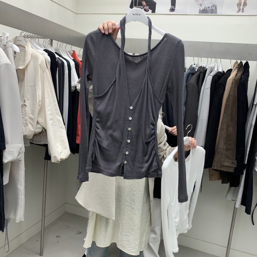 NUTPLAN東大門直郵女裝新款休閑26春夏人氣長袖T恤假兩件NUTPLAN長袖T恤圖色1