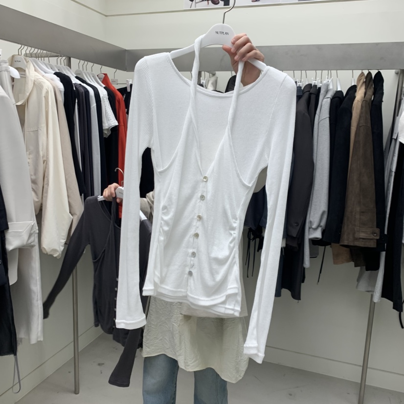 NUTPLAN東大門直郵女裝新款休閑26春夏人氣長袖T恤假兩件NUTPLAN長袖T恤圖色2