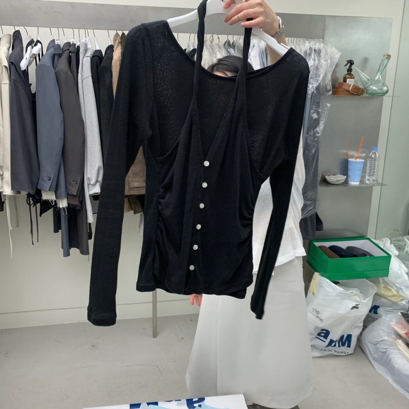 NUTPLAN東大門直郵女裝新款休閑26春夏人氣長袖T恤假兩件NUTPLAN長袖T恤圖色3