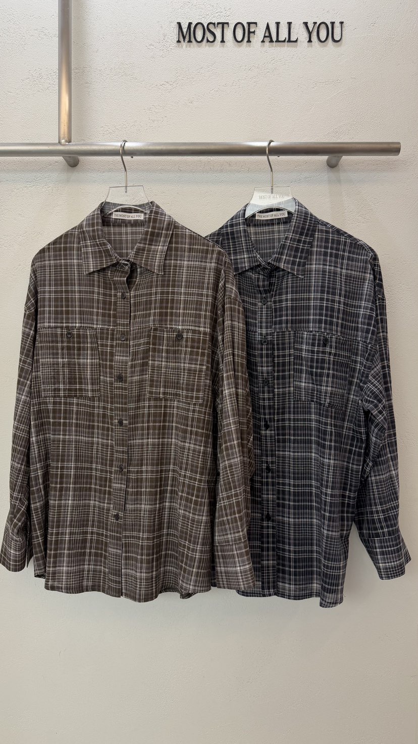 MOST OF ALL U韓國直郵女士新款熱賣時尚襯衫蕾絲衫格子MOST OF ALL U襯衫/蕾絲衫