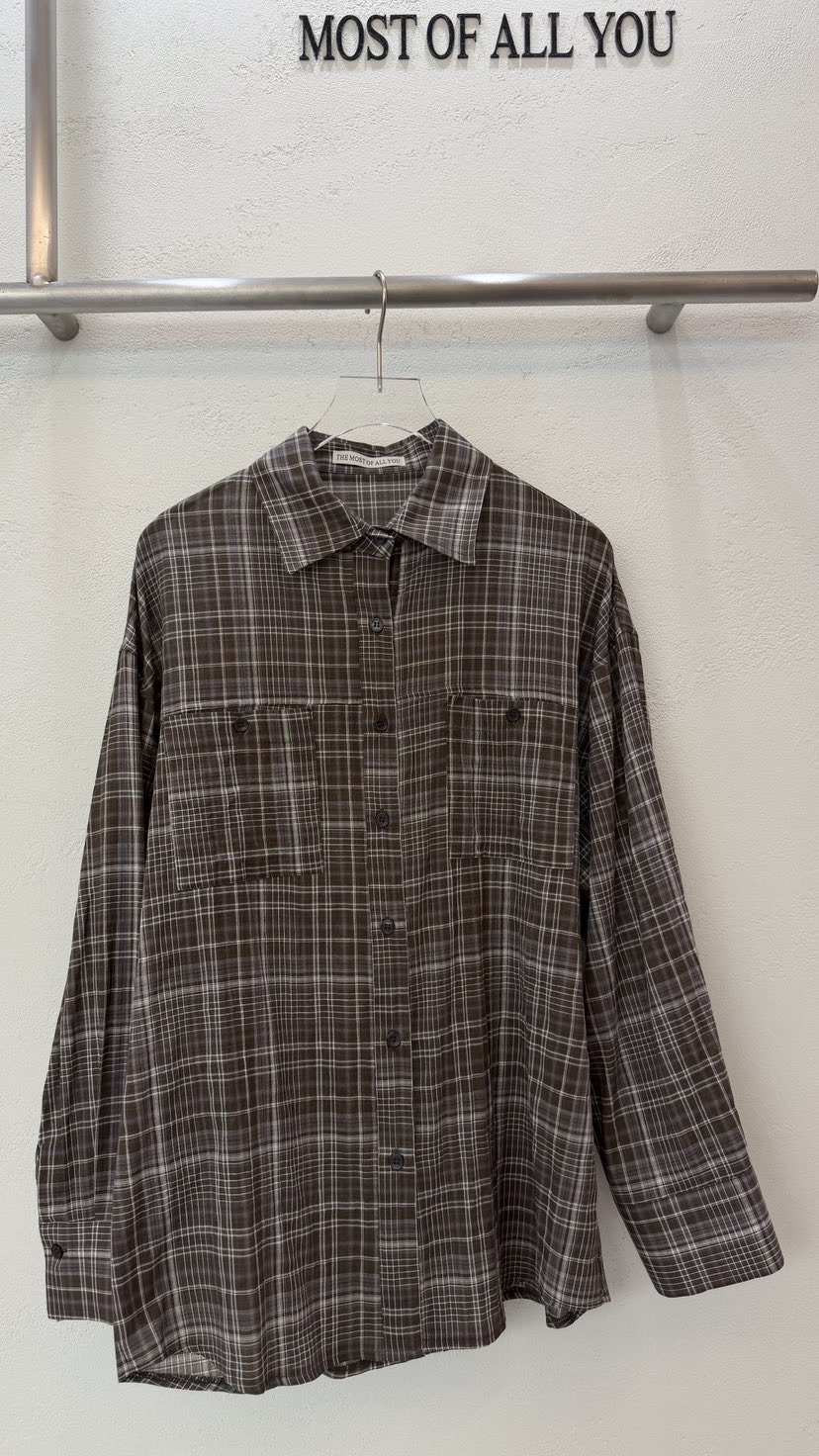 MOST OF ALL U韓國直郵女士新款熱賣時尚襯衫蕾絲衫格子MOST OF ALL U襯衫/蕾絲衫圖色1