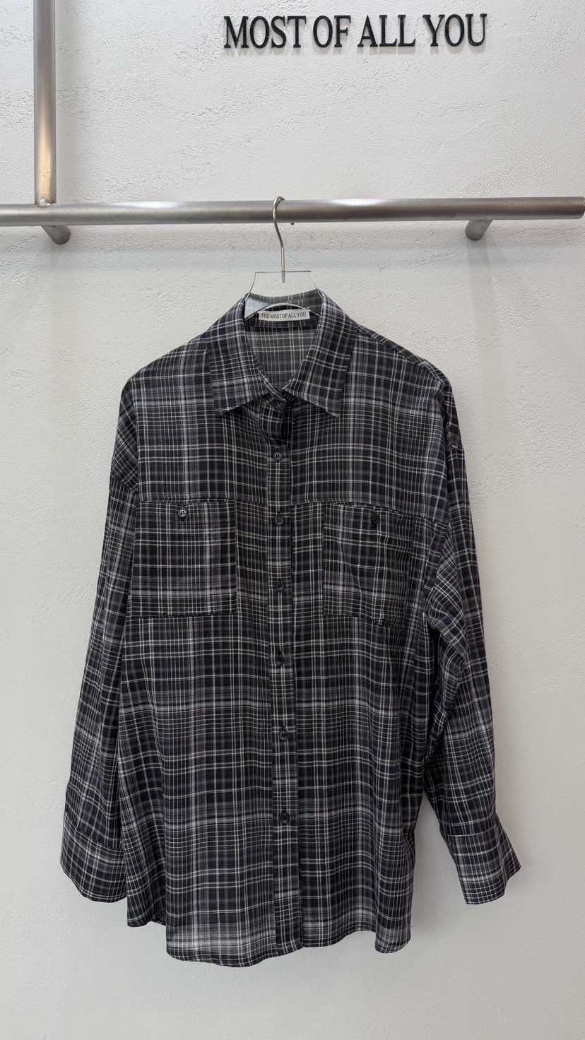 MOST OF ALL U韓國直郵女士新款熱賣時尚襯衫蕾絲衫格子MOST OF ALL U襯衫/蕾絲衫圖色2