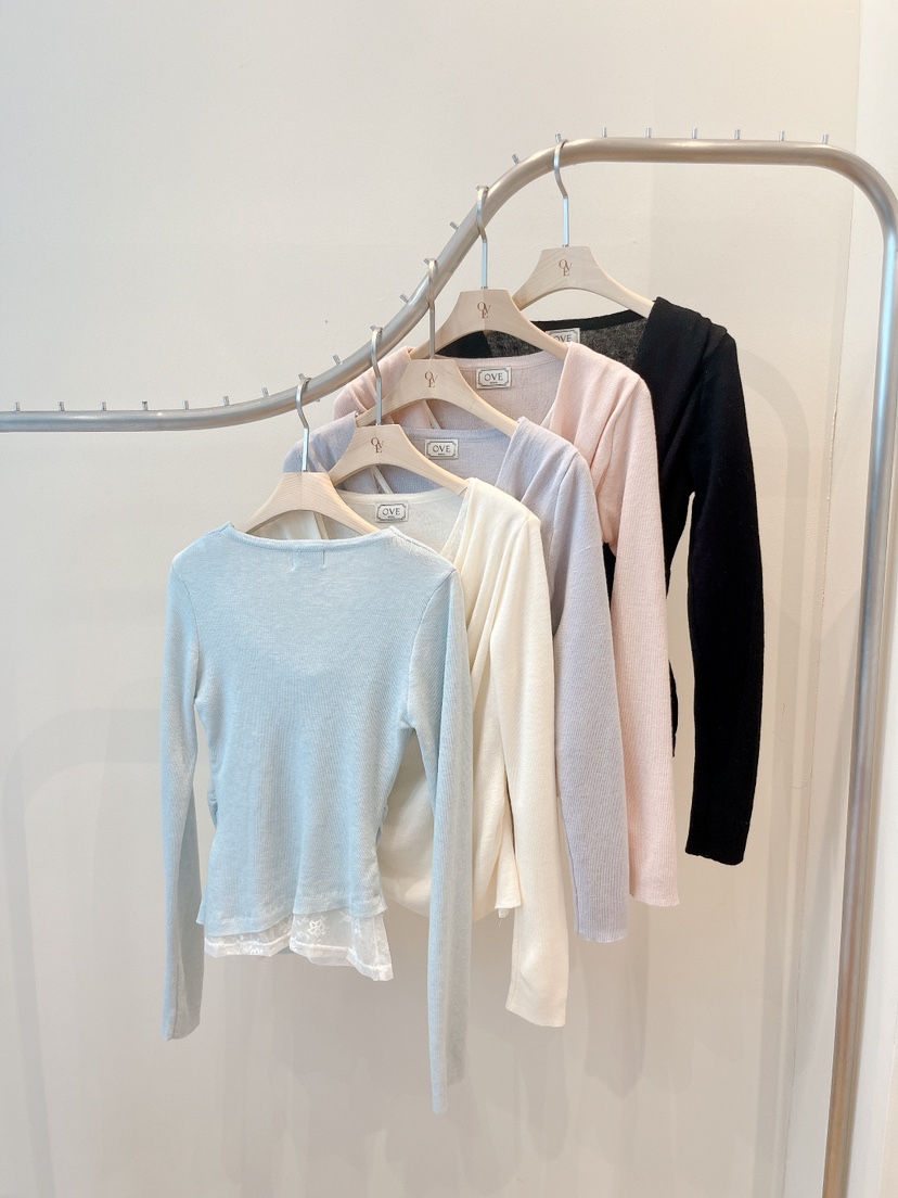 OVE韓國東大門直郵女裝新款人氣26春夏熱賣職業針織衫假兩件OVE針織衫