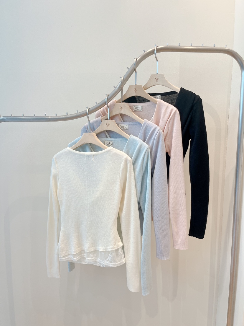 OVE韓國東大門直郵女裝新款人氣26春夏熱賣職業針織衫假兩件OVE針織衫