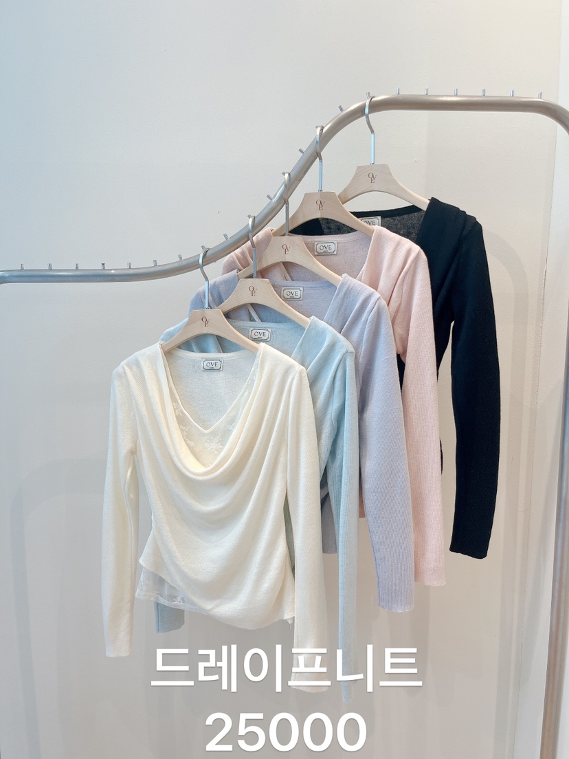 OVE韓國東大門直郵女裝新款人氣26春夏熱賣職業針織衫假兩件OVE針織衫