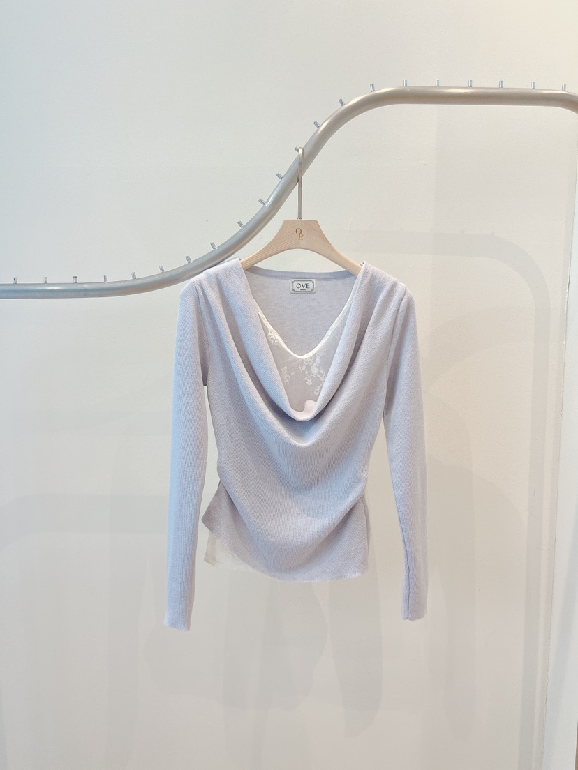 OVE韓國東大門直郵女裝新款人氣26春夏熱賣職業針織衫假兩件OVE針織衫圖色1