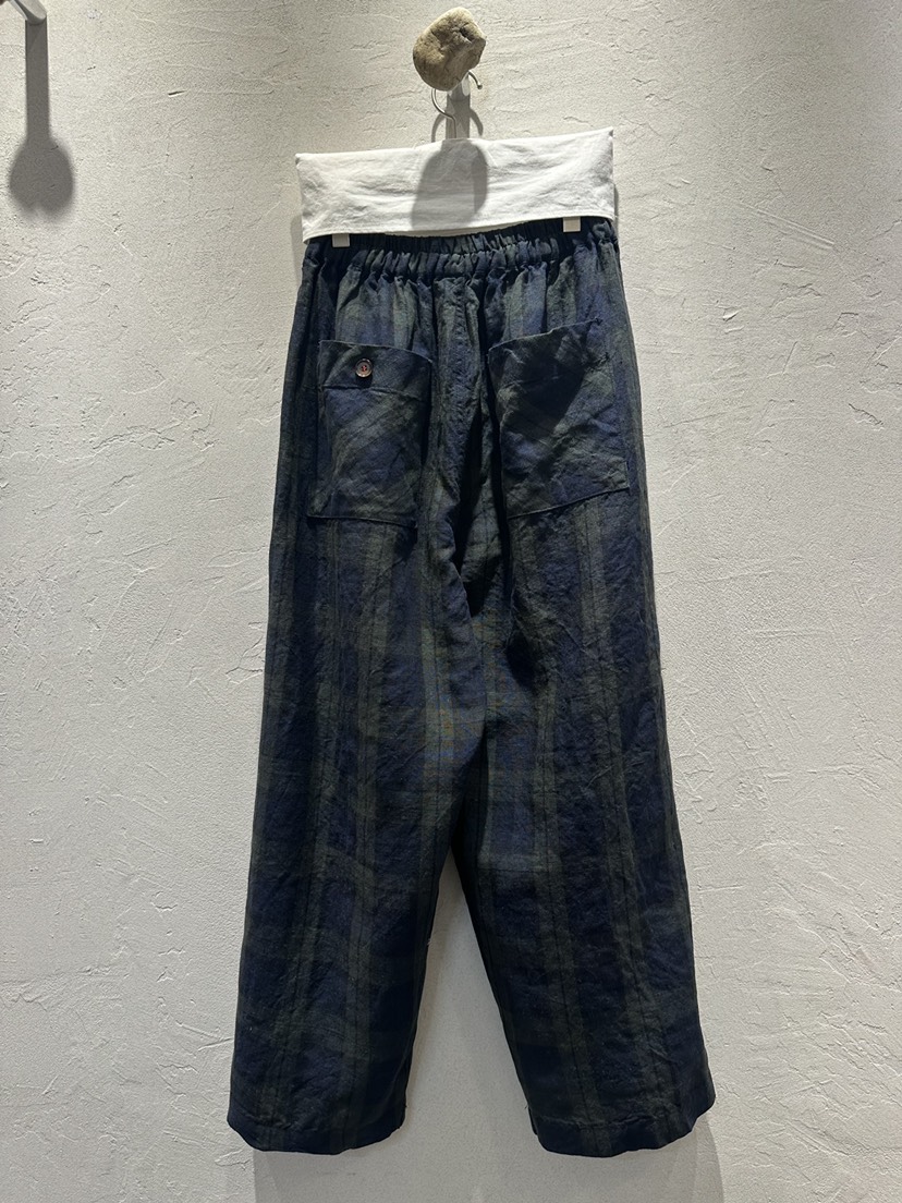 AT NOTE韓國東大門代購女裝新品人氣時尚休閑褲格紋亞麻AT NOTE休閑褲